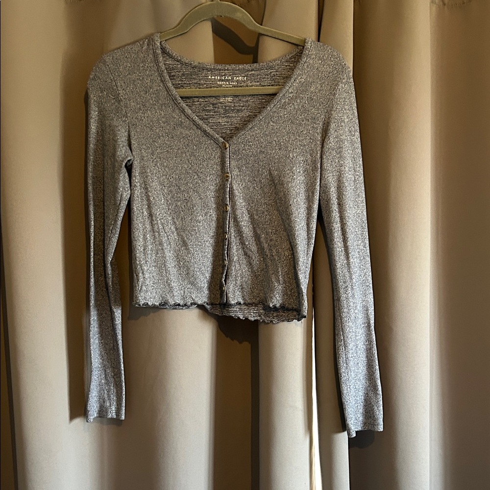 Blue Long Sleeve Cardigan